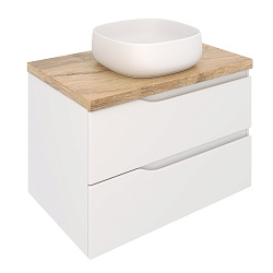 Тумба NORDIC 80 /2 ящ /подвесная/белая/под столешницу/AQUA DE MARCO