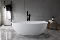 Ванна из искусственного камня Vincea VBT-4S01MW, 1700*760*560, белый мат., слив-перелив в комплекте,