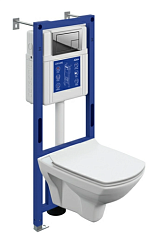 Комплект CARINA XL DPL EO slim инсталляция AQUA 40 SMART M кнопка CORNER пластик пластик хром глянце