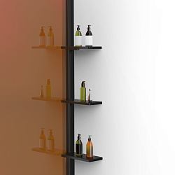 Душевая перегородка Walk-In VSW-1HWS900GSB, 900*2000, черный матовый, стекло янтарь, , шт