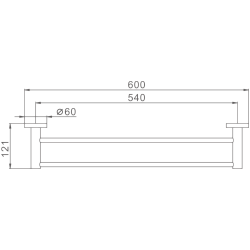 Держатель для полотенец, двойной 600 мм, нержавеющая сталь HB8309