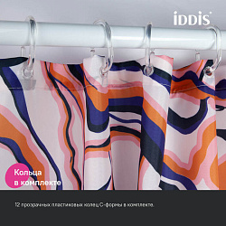 Штора для ванной, 200x180 см, Полиэстер, IDDIS, BX01P18i11