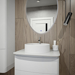 Corpa Nera Bosso/Боссо раковина  накладная D40 с полочкой под смеситель, белый матовый