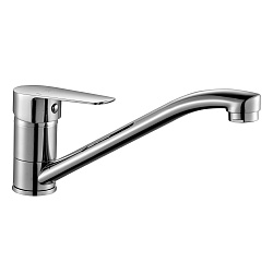 Смеситель для кухни с поворотным изливом, высота излива 12 см, длина 20 см, латунь/хром, S35-21