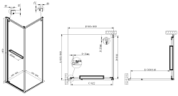 Душевой уголок Tesi VSRW-7TS9090CL, 900*900, хром, стекло прозрачное, , шт