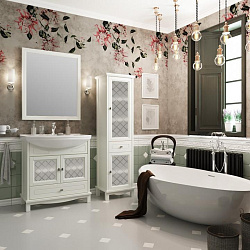 Зеркало Opadiris Омега 75, цвет слоновая кость