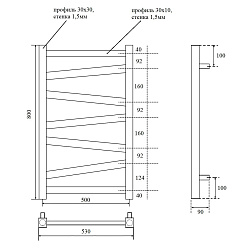 Полотенцесушитель электрический Point Феникс PN15158E П7 500x800 левый/правый, хром