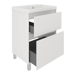 Тумба напольная ASTRA 60 /2ящ/белая/раковина Астория Florentina/AQUA DE MARCO