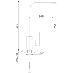 Смеситель для кухни, нержавеющая сталь HB70815