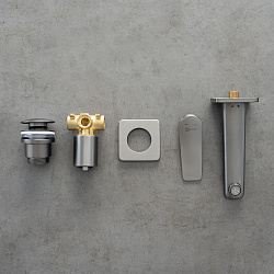 BRONX Встраиваемый смеситель для раковины, излив 17 см, латунь/графит