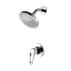 Встраиваемый смеситель для душа, лейка верхнего душа Ø15 см, латунь/хром