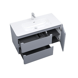 ВЫВОД Тумба с умывальником, подвесная, 100 см, светло-серый, Edifice, IDDIS, EDI10L0i95K