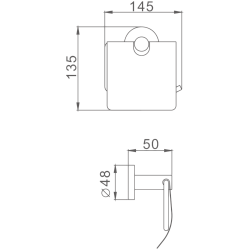Держатель для туалетной бумаги, черный HB8703
