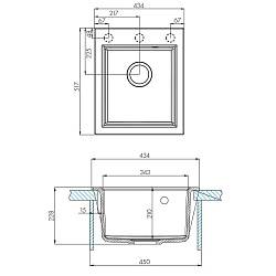 Мойка кухонная Линеа 43 серый шёлк