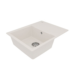 IMANDRA 640 Мойка кухонная из кварцгранита цвет: жасмин  комплектация: крепеж, сливная арматура с пе