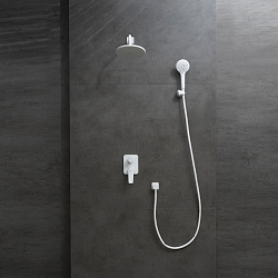 Бронкс Смеситель для душа встраиваемый с дополнительной 3-функциональной лейкой,белый