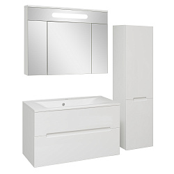 Тумба /2 ящ/подвесная/белый/раковина Прима (100см) Olivia/AQUA DE MARCO