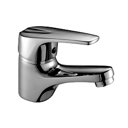 Смеситель для раковины, монолитный, высота излива 4 см, длина 11 см, латунь/хром