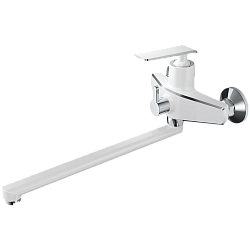 Смеситель для ванны, длинный излив, латунь, белый/хром HB22548-8