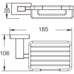 Мыльница (квадрат) решетчатая, хром B90202-1