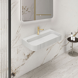 Раковина из искусственного камня Vincea VWB-6SG90MW, 900*460*120, подвесная, цвет белый матовый, , ш