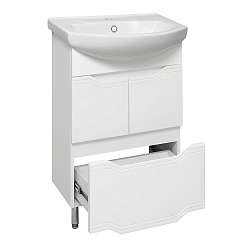 Тумба /1 ящ/белый/раковина Элеганс(55см) Viktoria/AQUA DE MARCO