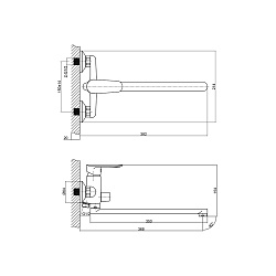Смеситель универсальный с плоским изливом 32 см, поворотный переключатель, латунь/хром