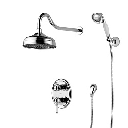 ВЫВОД VILLA Встраиваемый смеситель с верхним душем Ø20,4 см, латунь/хром, LM4829C