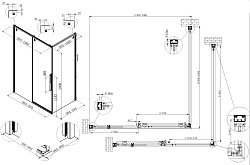 Душевой уголок Ultima VSR-7UL1010CL, 1000*1000, хром, стекло прозрачное, , шт