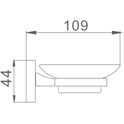 Мыльница стеклянная, хром HB8602