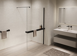 Душевая перегородка Walk-In VSW-1HR900CLB, 900*2000, черный, стекло прозрачное, , шт