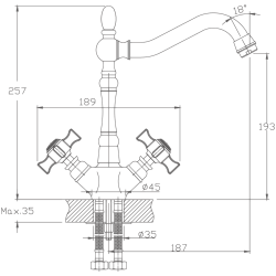 Смеситель для кухни, латунь, хром HB4324