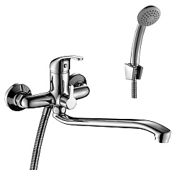 Смеситель универсальный с S-образным изливом 35 см, поворотный переключатель, латунь/хром, A35-34