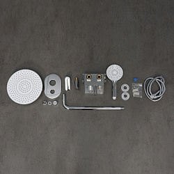 VERBA Встраиваемый смеситель с верхним душем Ø25 см, лейка Ø120 мм, без излива, латунь/хром,LM11429C