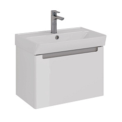 Тумба Lemark BUNO MINI, 60 см под 1 раковину, подвесная, 1 ящик, цвет планки: Серый, цвет корпуса, ф