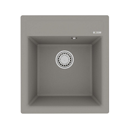 HANKA 450 Мойка кухонная из кварцгранита цвет: грей комплектация: крепеж, сливная арматура с перелив