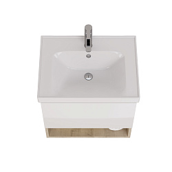 DREJA.eco Тумба PERFECTO 60 см, подвесная, 1 ящик, дуб эврика/белый глянец (Grace 60)